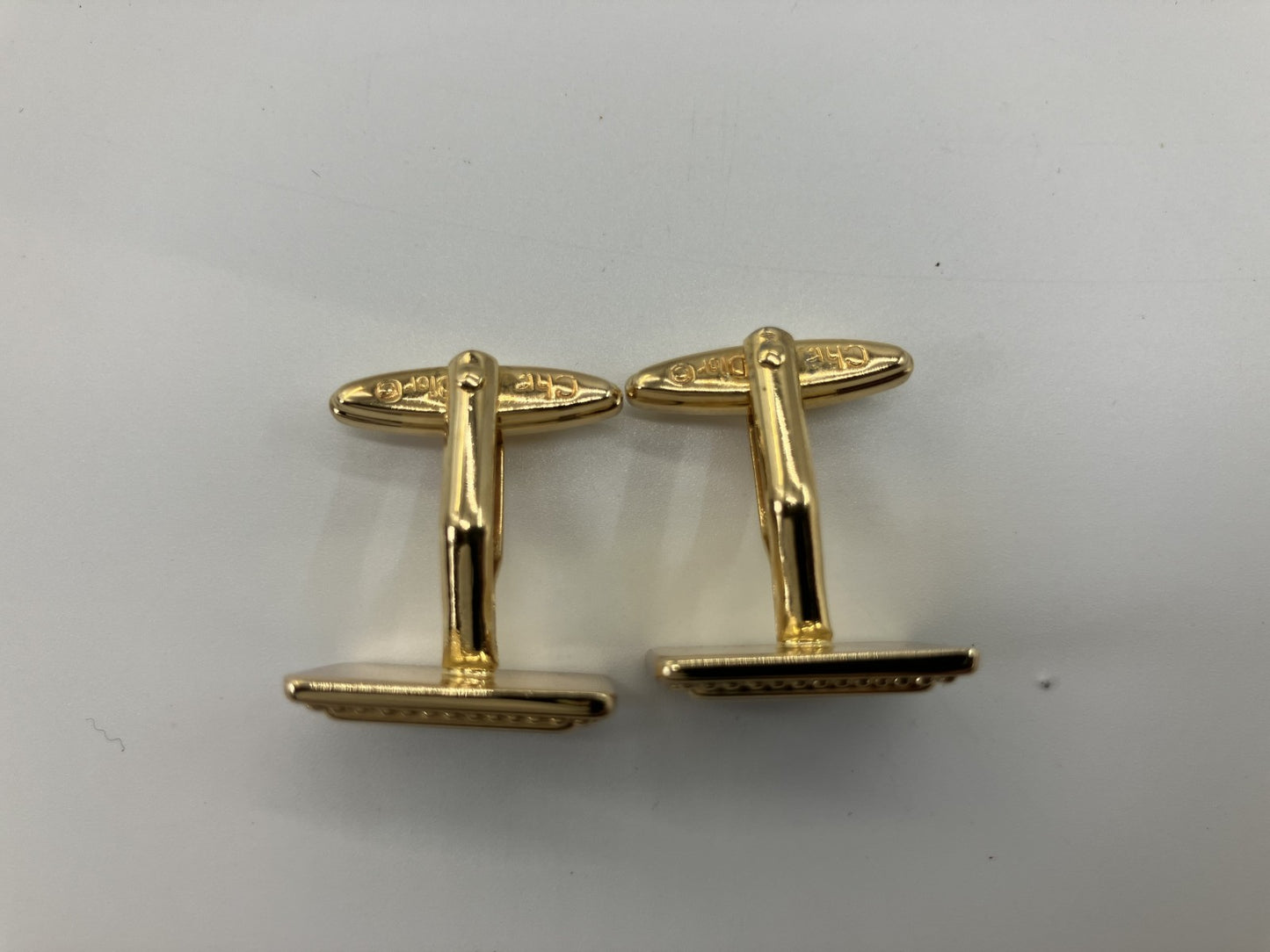 Christian Dior cuff and tie pin set, gold and black, with box,
