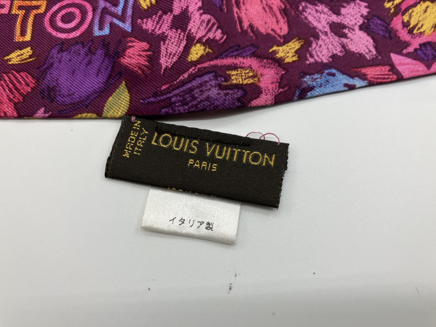 LOUIS VUITTON Bandeau Scarf Silk Purple 84 x 6 cm