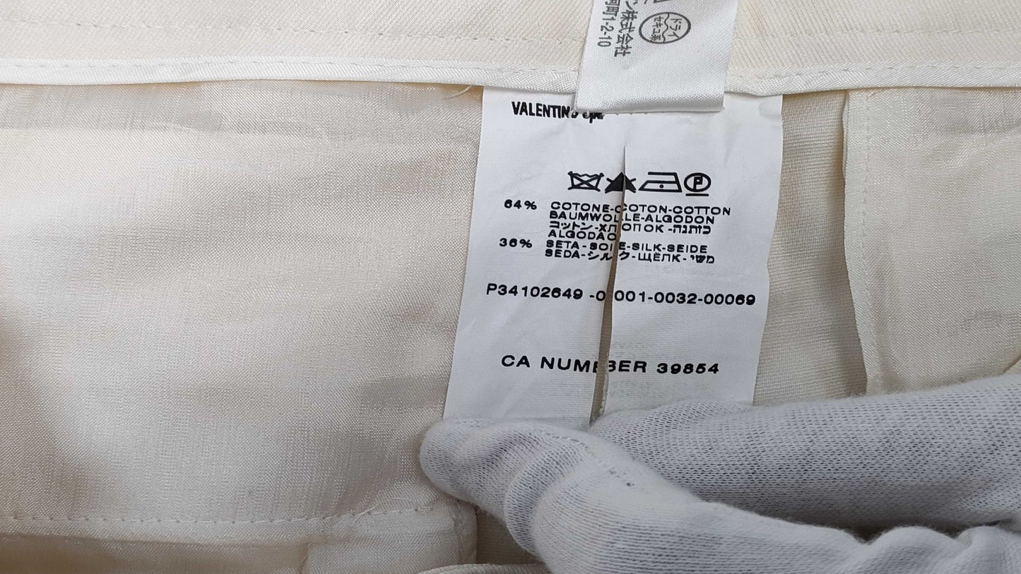 VALENTINO ROMA Valentino Roma Pants, White, Size 40, Tag Included, Hemming Required, Made in Italy