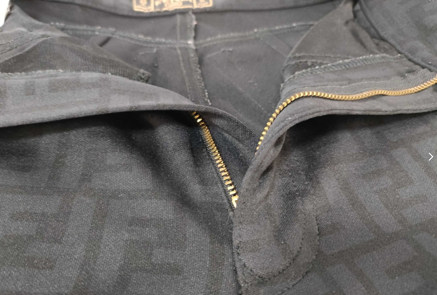 FENDI Jeans Zucca FF Monogram Stretch Pants Black Italy Womens 27