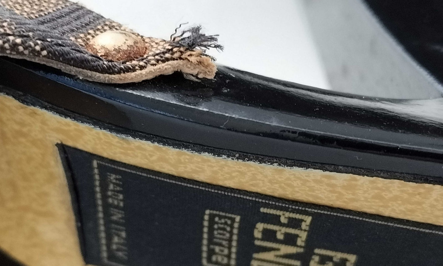 FENDI Zucca Logo Mule Heels Sandals Brown Black EU38 US7.5 JP24.1 Try-On Pics