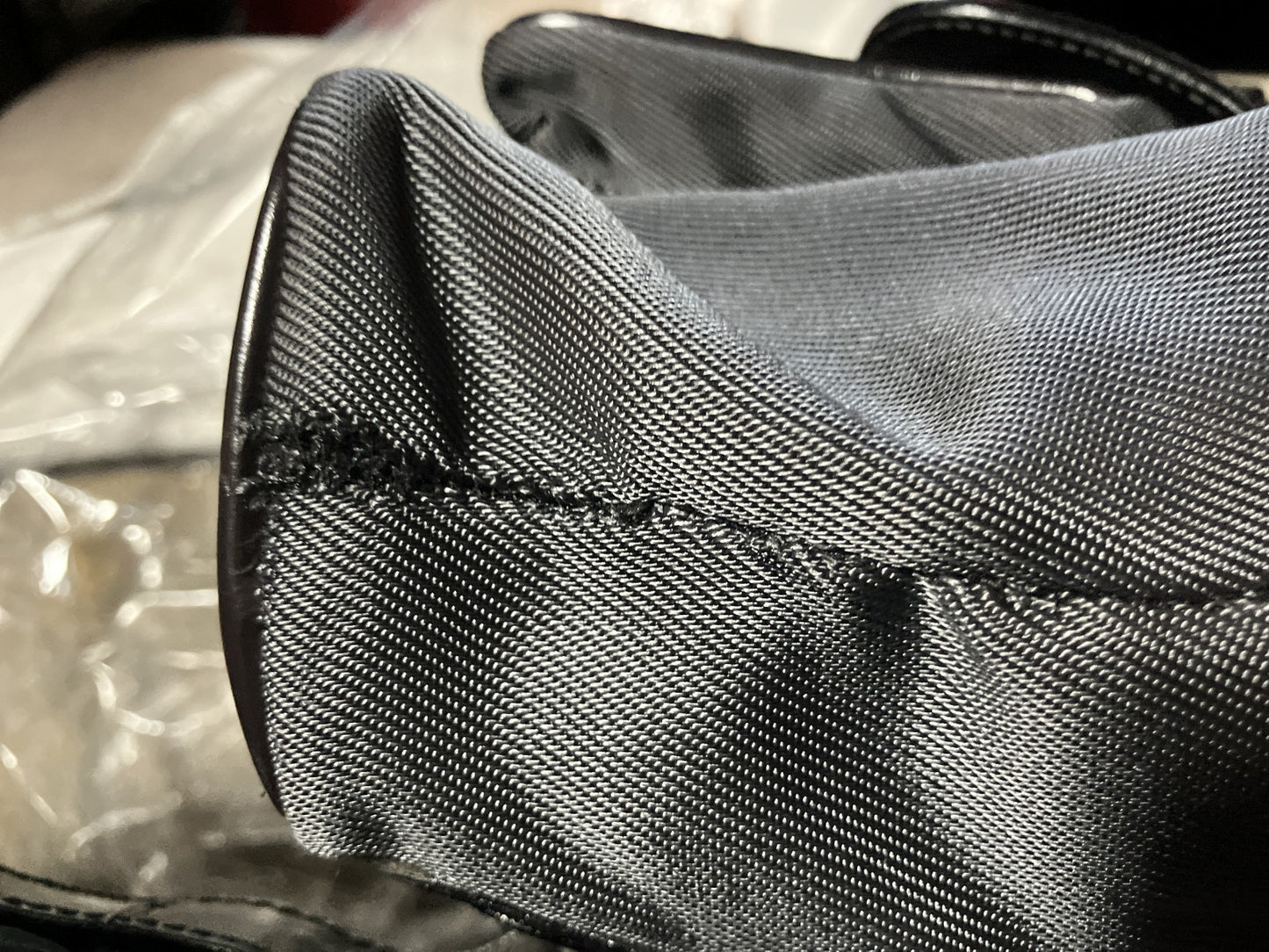 GUCCI Bamboo Backpack Black Nylon Leather Drawstring Bag Vintage