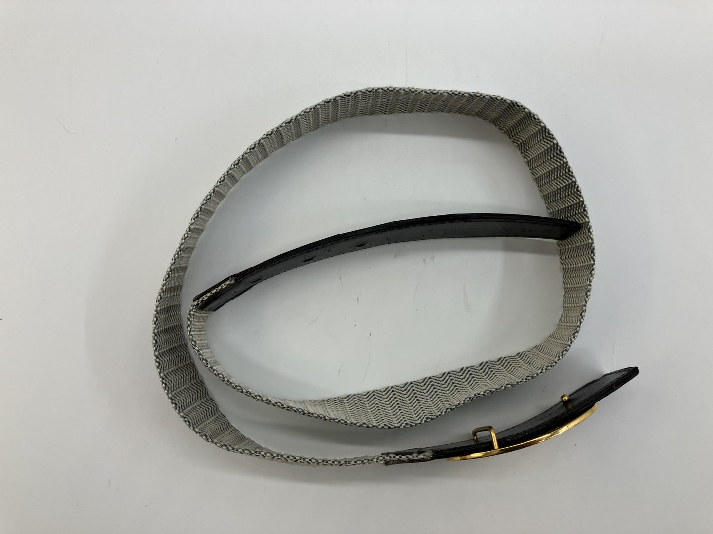 エルメス エブリン 2007年 ベルト キャンバス×レザー ゴールド 92cm バックル7.1×4.5cm 送料無料