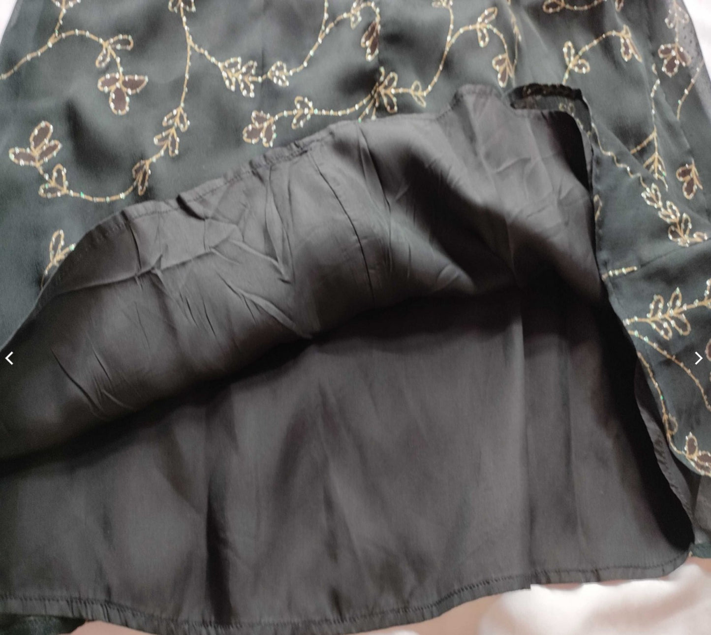MAX&Co Couture Dress Size 40 Black Silk Blend Embroidered Sleeveless Italy