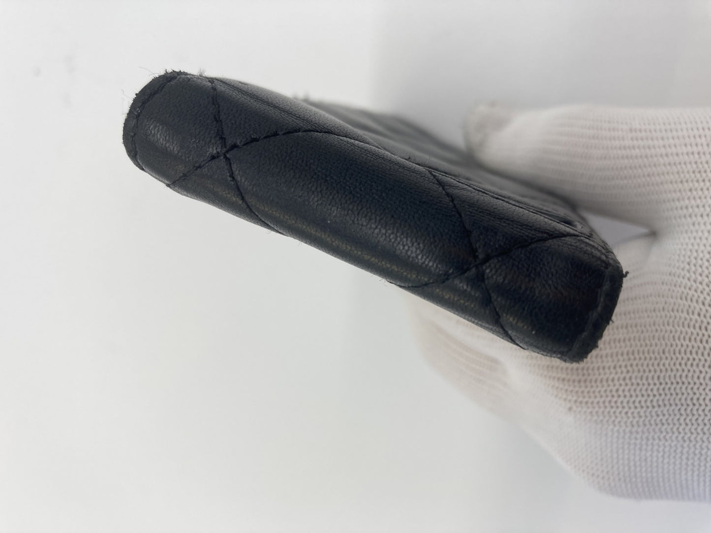 CHANEL iphone se mobile phone case black 7cm x 14cm with box