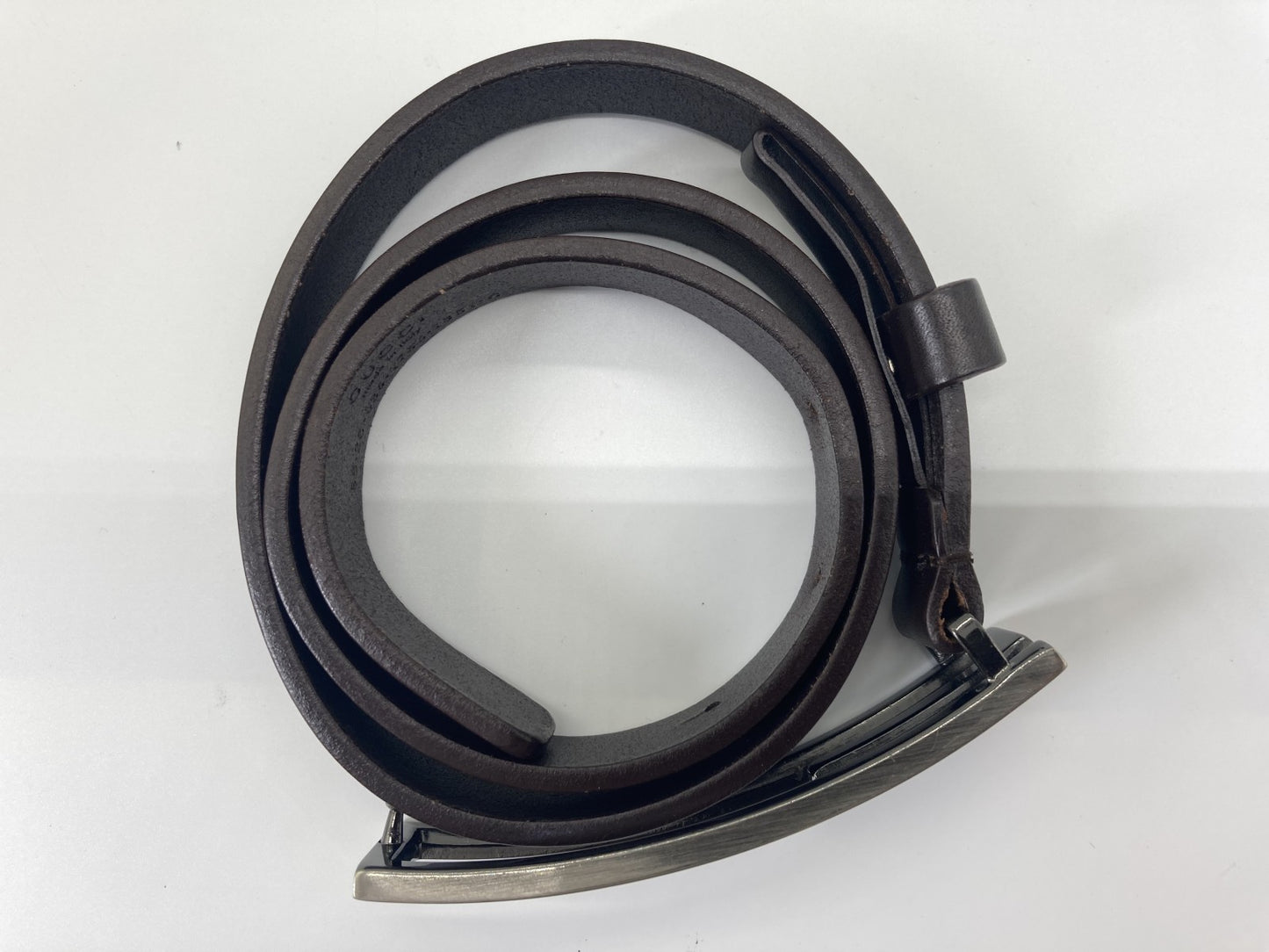 GUCCI グッチロゴ レザーベルト ダークブラウン 全長約83cm 送料無料