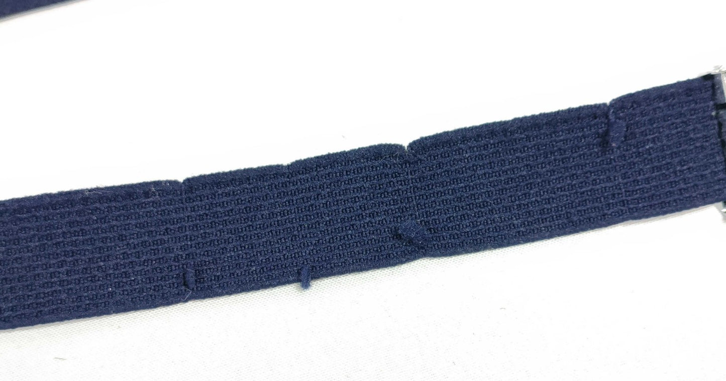 Christian Dior Logo Navy Y-Back Suspenders Adjustable Elastic 3 Clip Braces