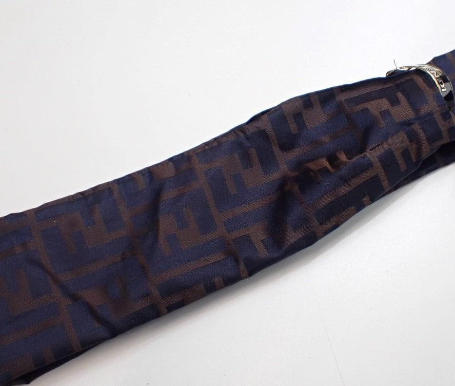 Fendi Zucca Pattern Long Umbrella with Wooden Handle, Includes Umbrella Bag, Rib Length: Approx. 57cm, Total Length: 90cm