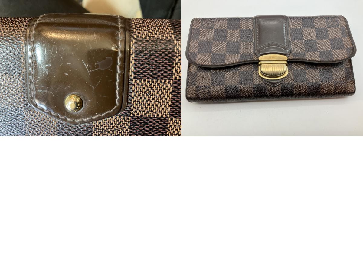 Louis Vuitton Damier Purse 20.5x4.5" N61747 Portefeuille Sistine Brown Check Pattern LOUIS VUITTON Women's Men's