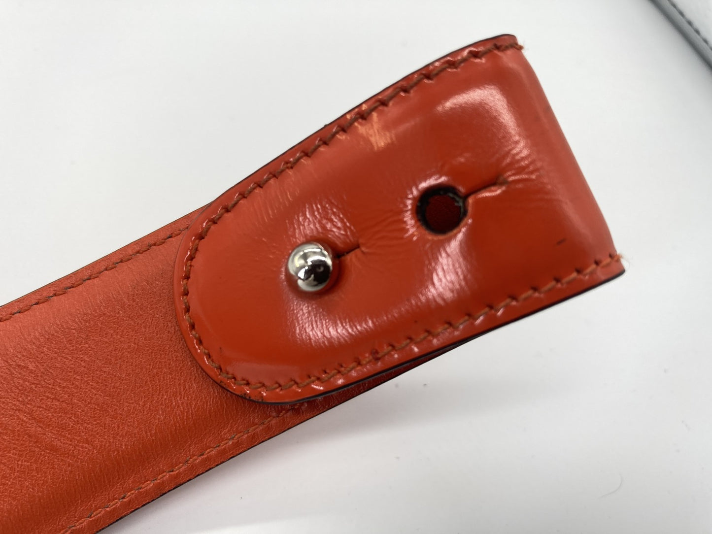 Gucci グッチ ホースビット ベルト レザー オレンジ 87cm 送料無料