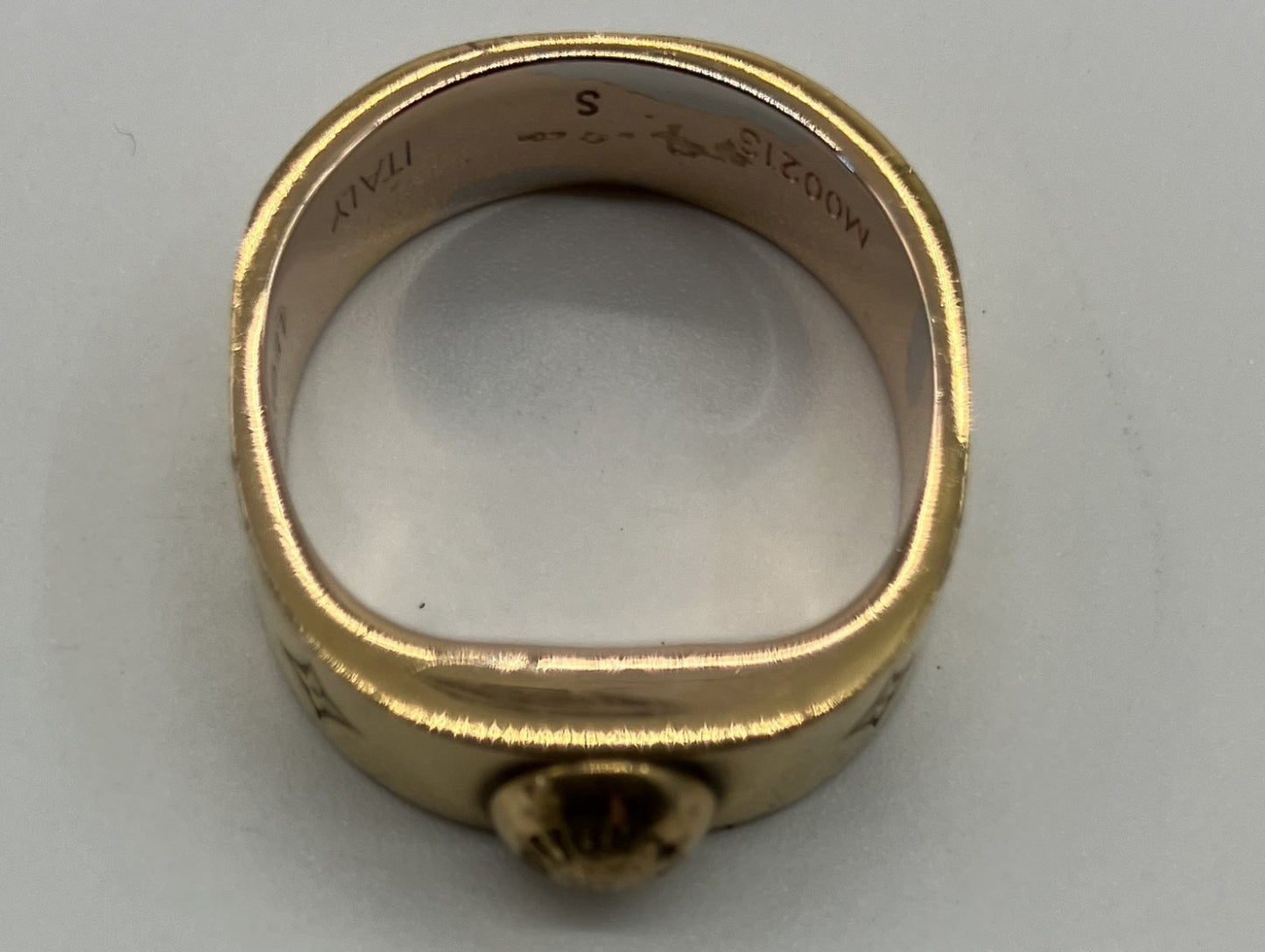 LOUIS VUITTON Burg Nanogram S Size M00213 Actual Size #9.5 Gold Ring