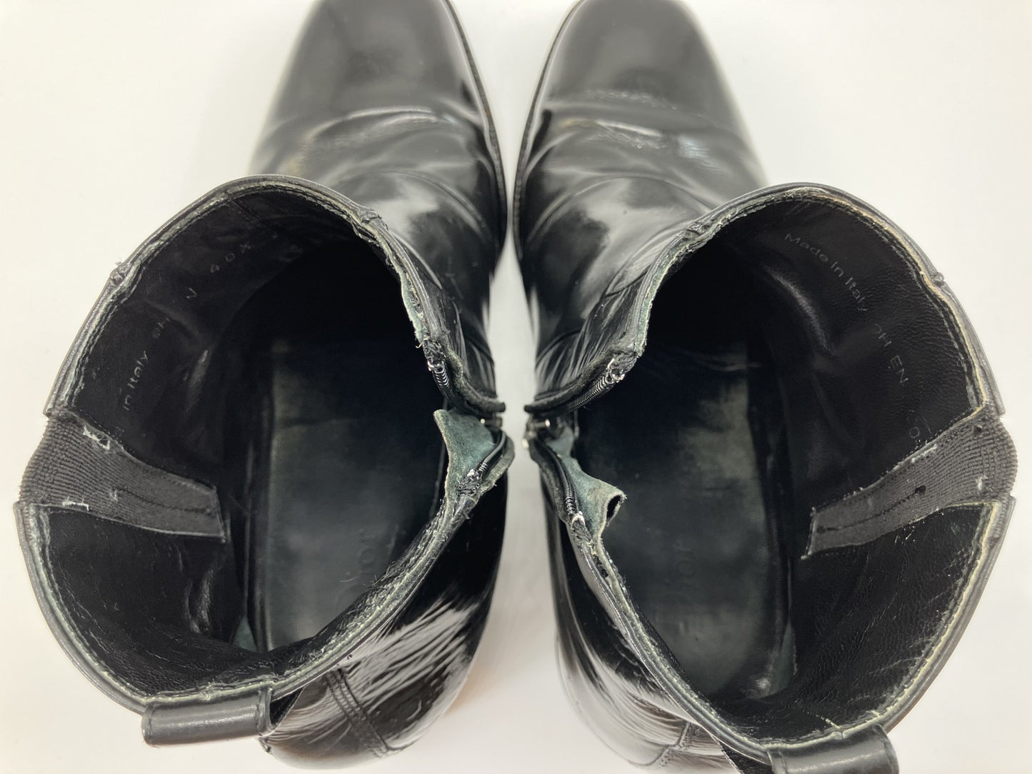 DIOR ディオールオム レザー ショートブーツ 40.5(26.2cm)(US8.5)(10.31インチ) メンズ ブラック 9HEN ヒール高さ5.5 送料無料