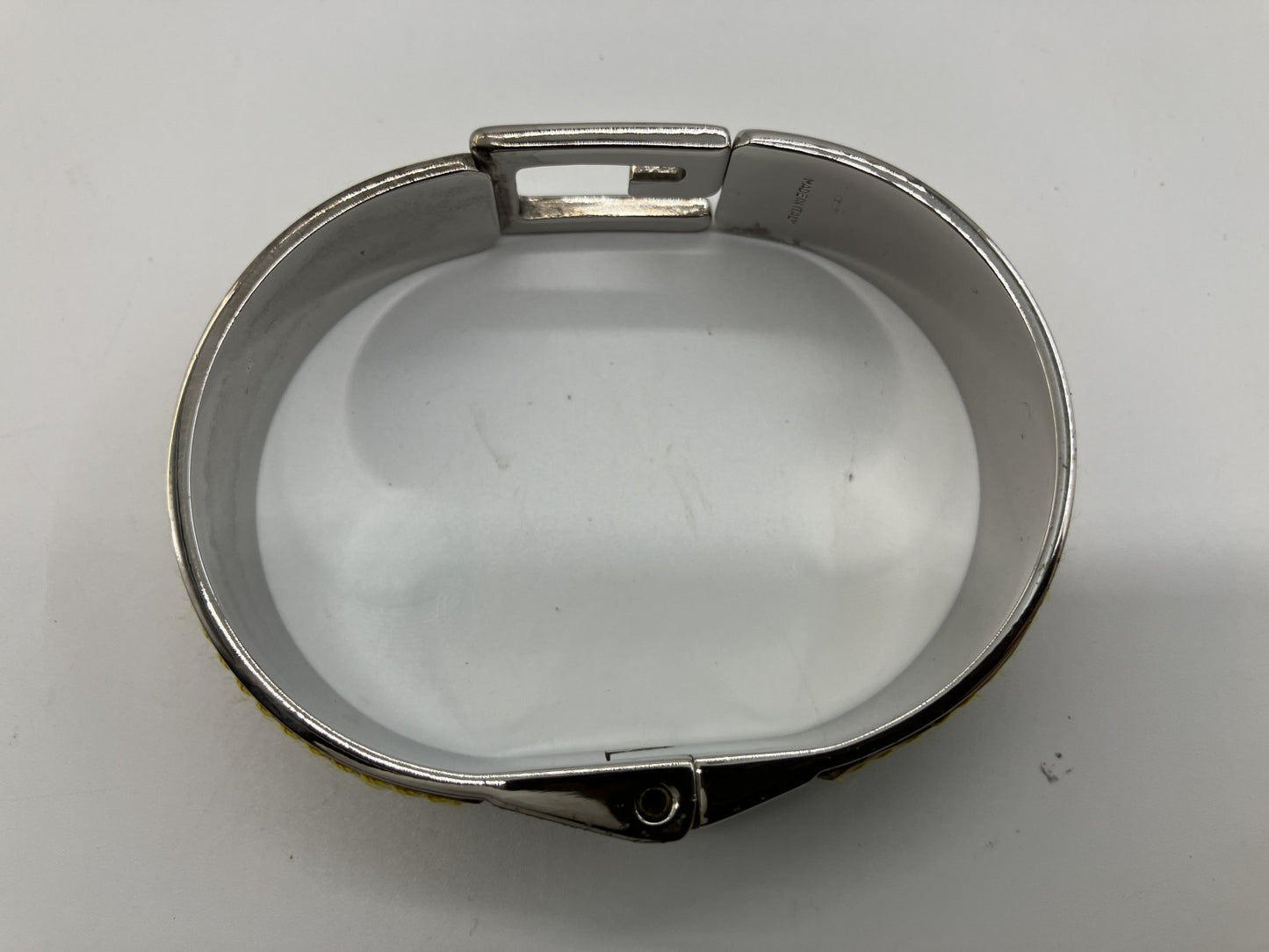 Gucci G Logo Bangle Silver & Yellow Wristband 18cm