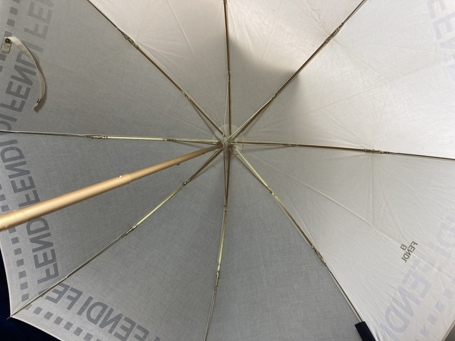 FENDI Zucca Folding Umbrella White
