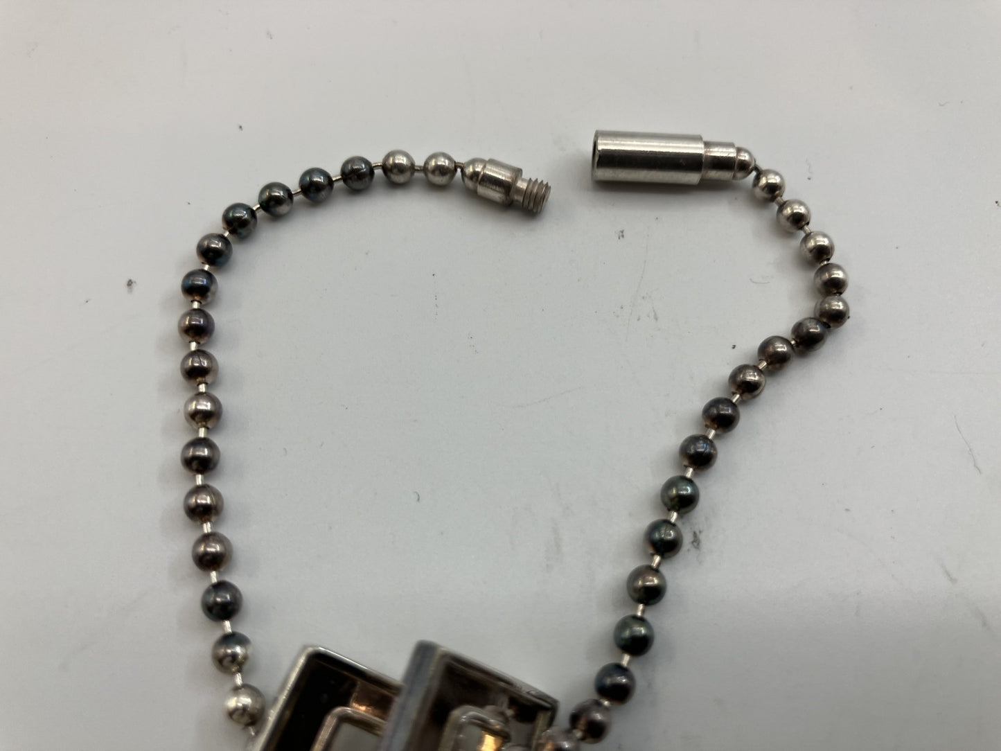 GUCCI Double Plate Necklace (4.5 x 1.3cm) (2.7 x 1.3cm) Chain 17.5cm Silver 925 Double