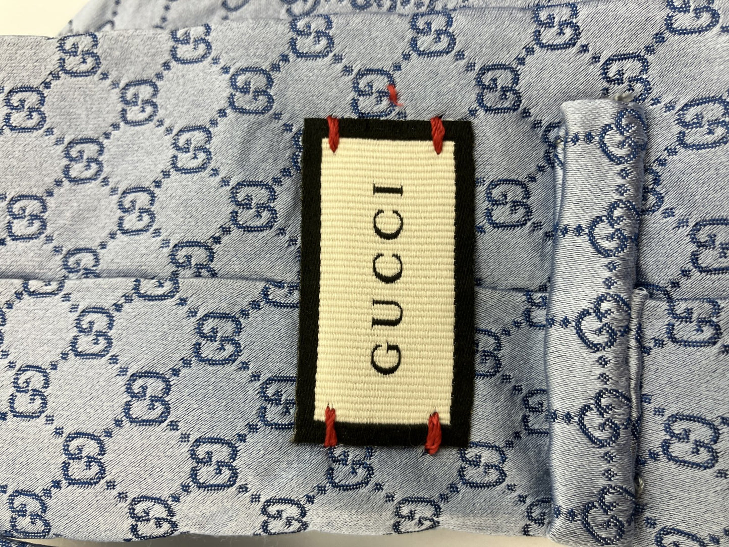GUCCI GGネクタイ 水色 箱付 送料無料