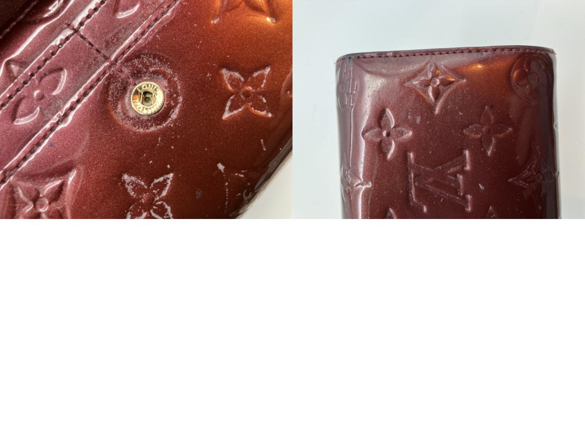 Louis Vuitton Vernis Portefeuille Sarah Amarante Long Wallet กล่อง กระเป๋า และอุปกรณ์รวมอยู่ด้วย จัดส่งฟรี