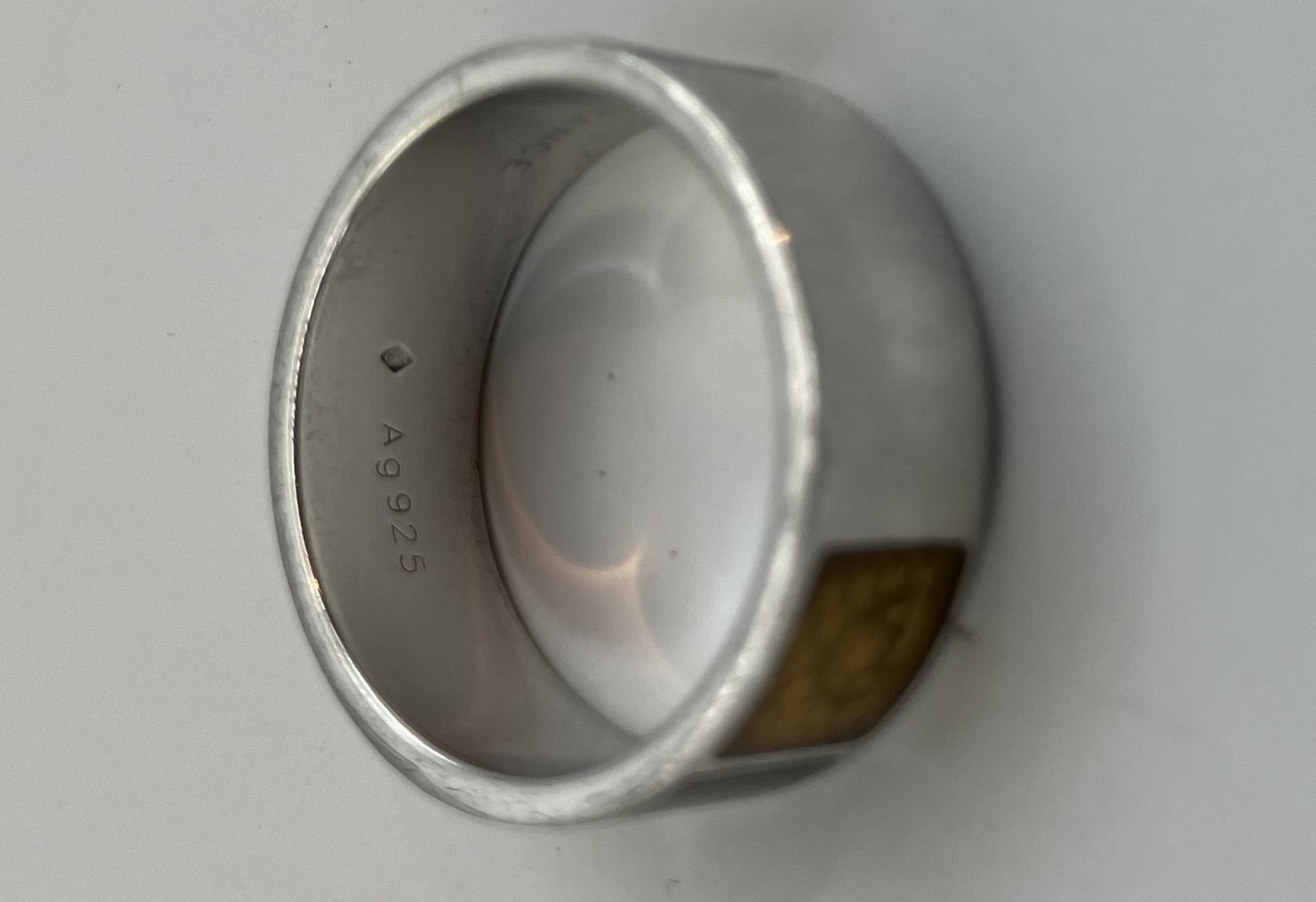 LOUIS VUITTON SV925 Damier Ring M (JP 20) (US 9.5) (EU 60) สีเงิน จัดส่งฟรี