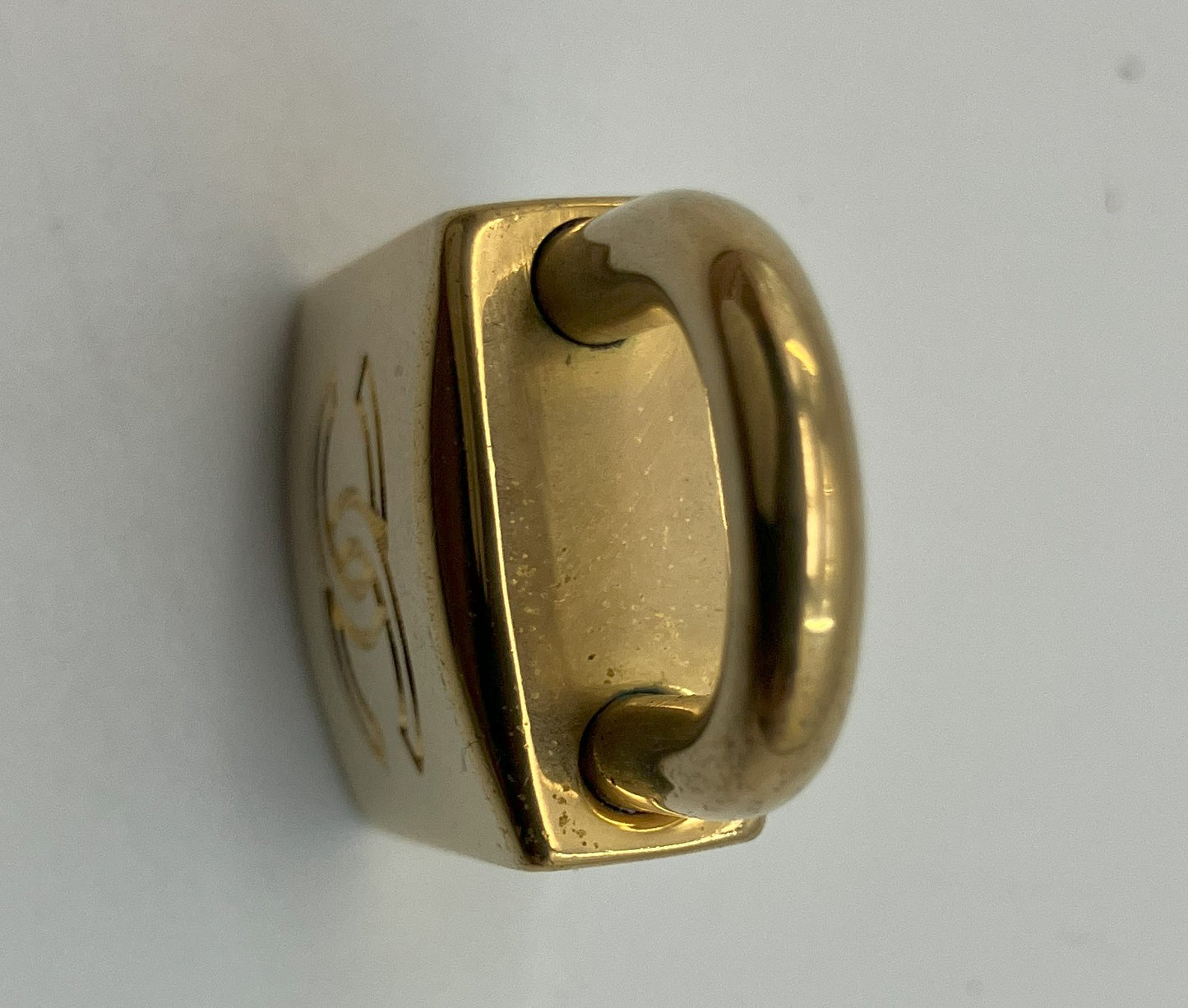 CHANEL Padlock Charm Pendant Top Gold Tone 4cm - Key Missing