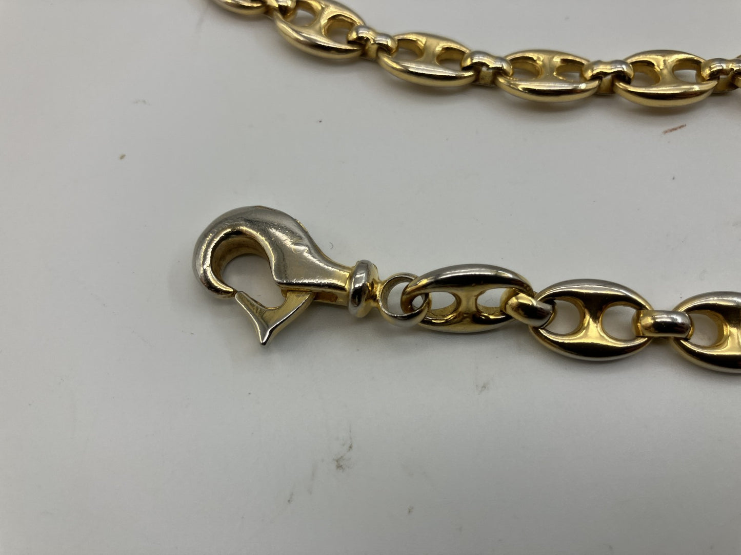 GUCCI Interlocking G Logo Chain Belt 90cm Gold Silver Tone Italy Read