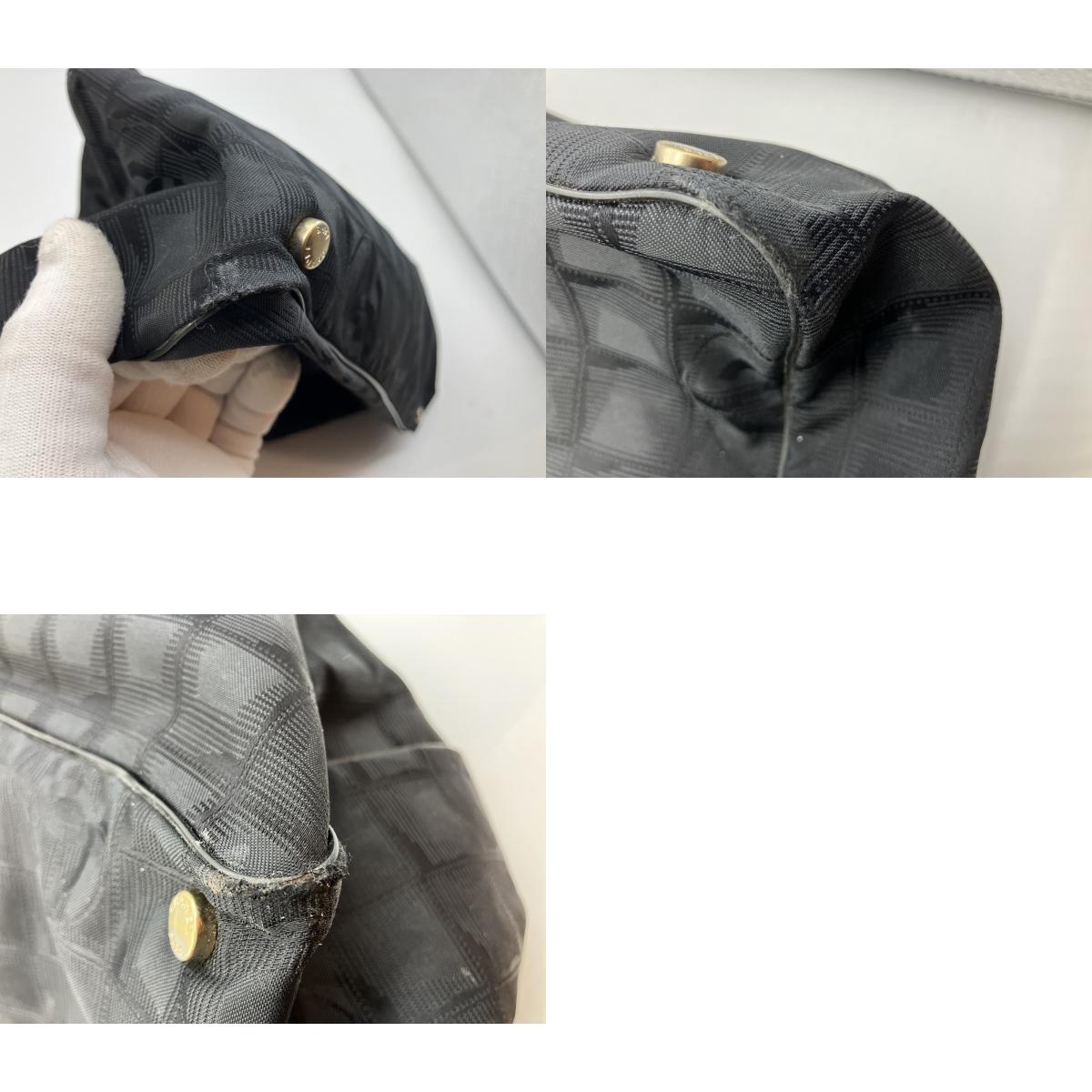 CHANEL New Travel Line Nylon Tote Bag Black Gold Hardware Serial Seal 9497289