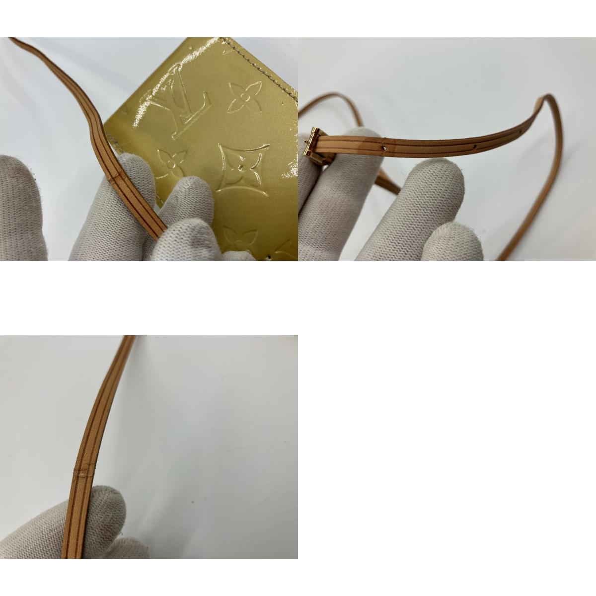 Louis Vuitton Vernis Walker Wallet Shoulder Bag Yellow Patent TH0012