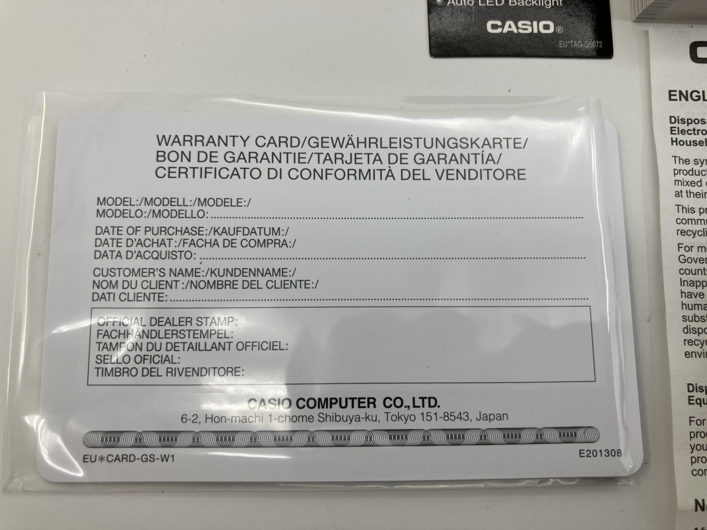 CASIO G-SHOCK AWG-M100B Multiband 6 Tough Solar Powered Radio Solar Powered Watch Black Box, manual, and unsigned guarantee included