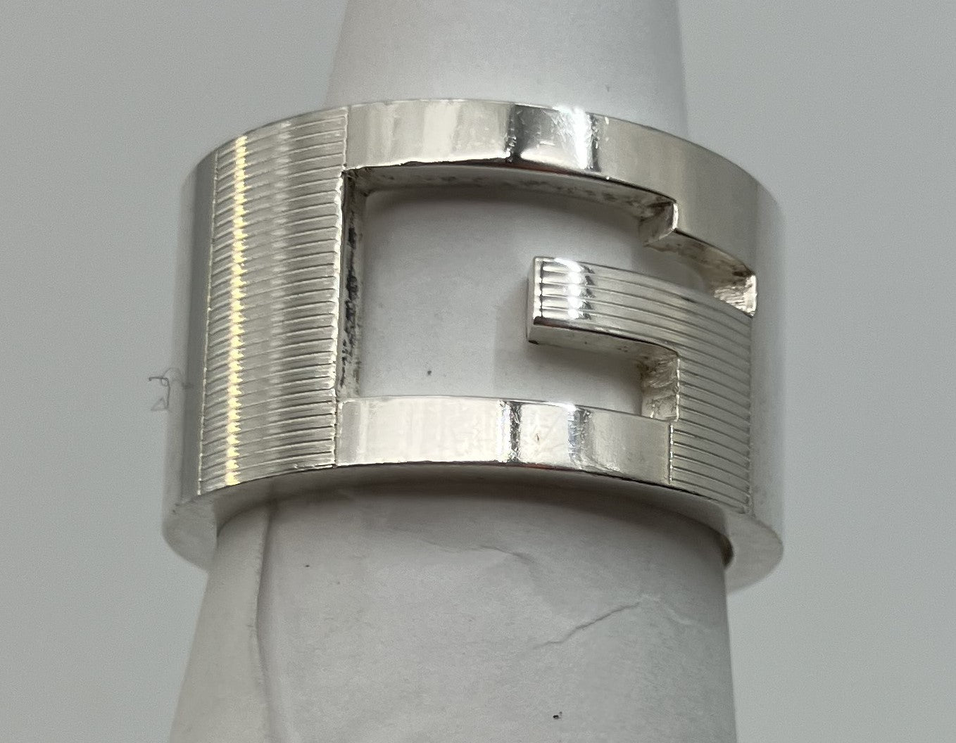 Gucci G Logo Ring SV925(JP 13)(EU 53)(US 7) Ring width 1.2cm(0.47 inch) 12.5g