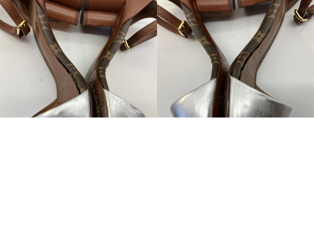 LOUIS VUITTON Monogram Sandals (EU 36)(JP 22.9)(US 6)(9.02 inch) Heel 5.5cm