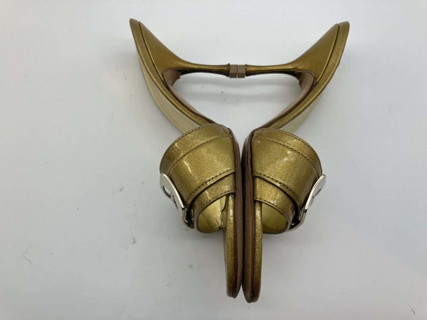 GUCCI Heel Pumps Gold (JP 22.5cm)(US 5.5)(8.86 inch)(EU 35.5)