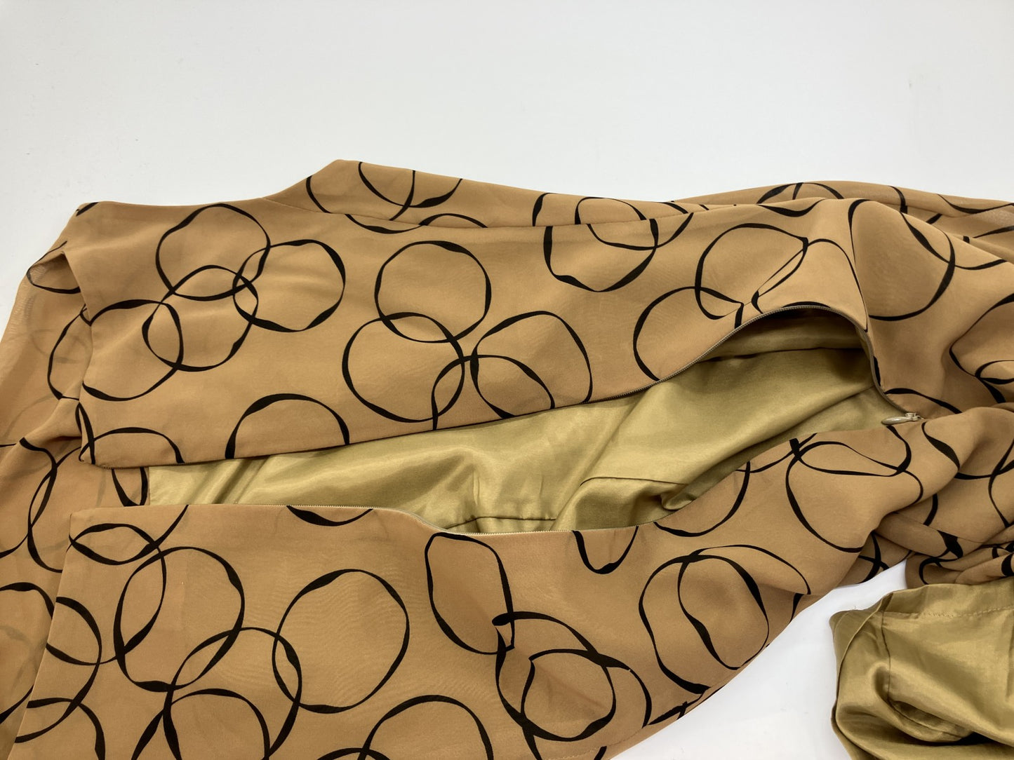 NEXTO by MAMMINA Dress Size 36 Brown Black Circle Pattern Japan Made