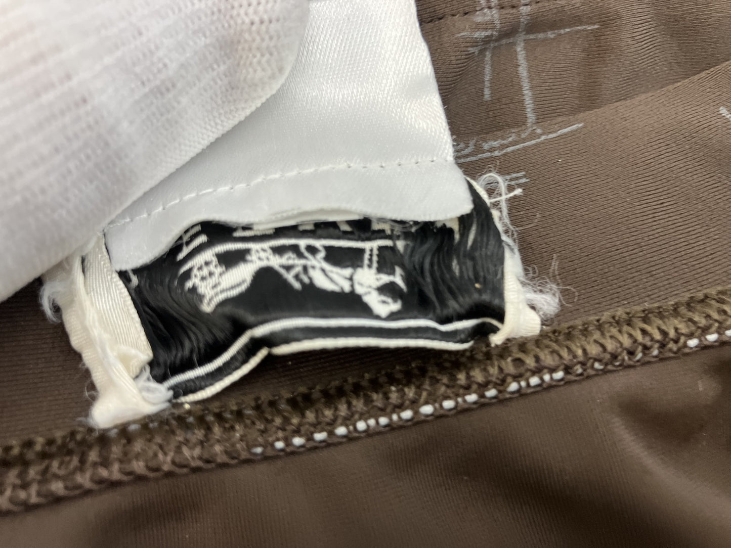 HERMES Men’s Swim Brief Swimsuit Brown Logo Pattern Size L Authentic