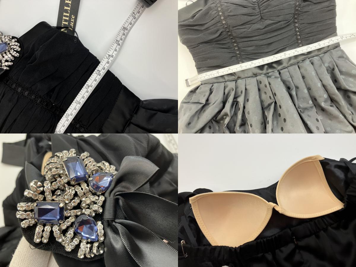 In good condition, tried on only, LENTILLE Luxe halter dress, black, with jewels, size 9A-M, made in Japan, retail price 36,000 yen,