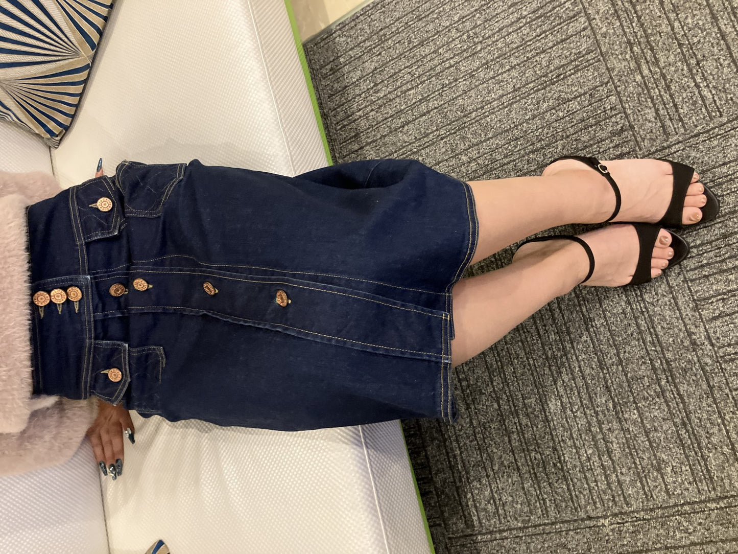 SEE BY CHLOÉ Indigo Denim Skirt Front Button Women’s