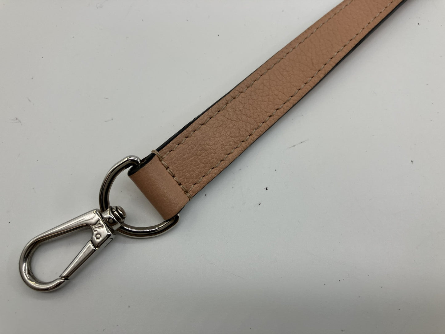 Louis Vuitton Leather Shoulder Strap Pink Silver Hardware 75cm Adjustable LV