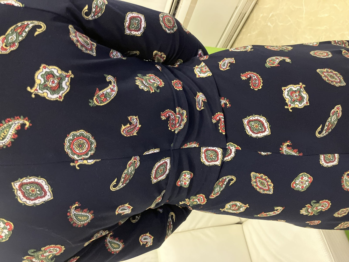 Lauren Ralph Lauren Women’s Paisley Dress Navy Long Sleeve Size 2