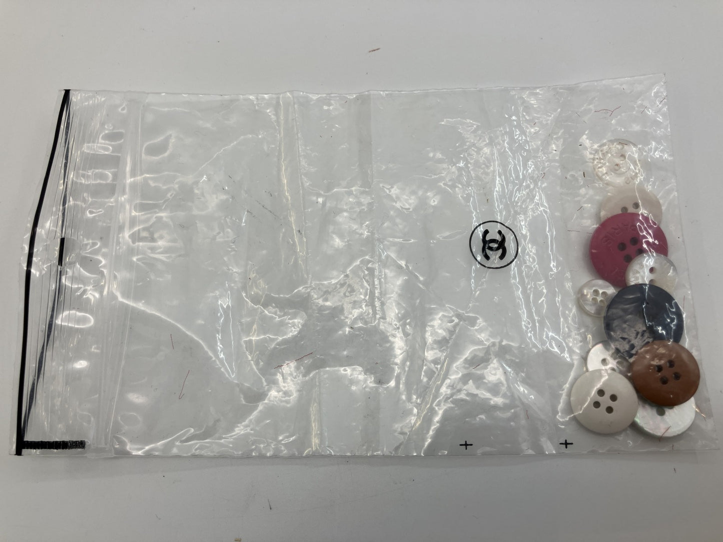 CHANEL Paris Buttons Set of 11 Genuine Replacement Parts White Black Pink Brown