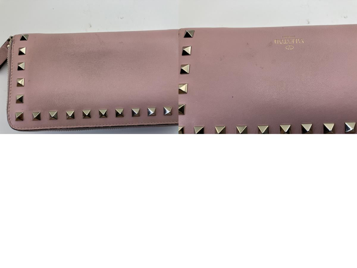 Valentino Garavani Pink Long Wallet Rockstuds