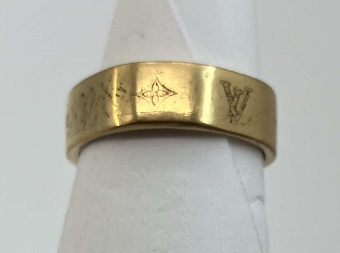 Louis Vuitton M00210 Nanogram Ring Size S US5.5 Gold Italy LE0179 Used