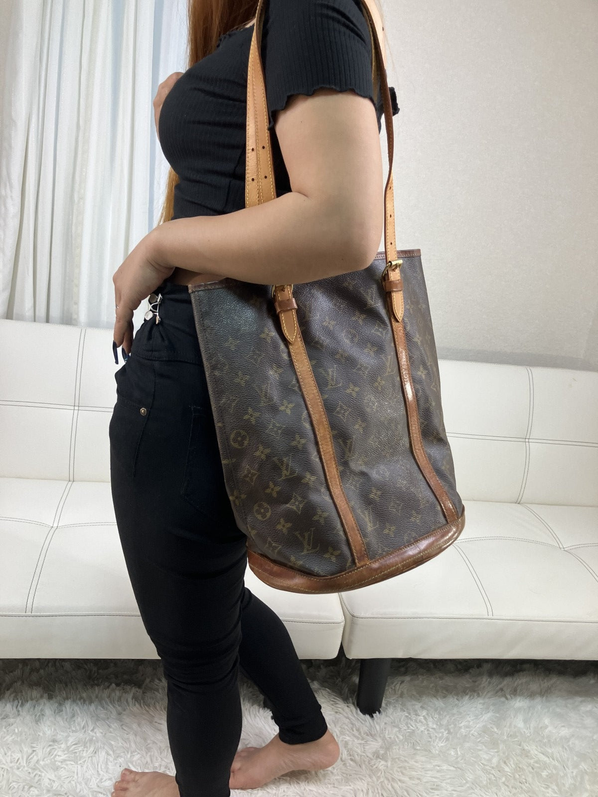 Louis Vuitton Monogram Bucket GM M42236 Tote Bag AR0957 France Louis Vuitton Monogram Bucket GM M42236 Tote Bag AR0957 France