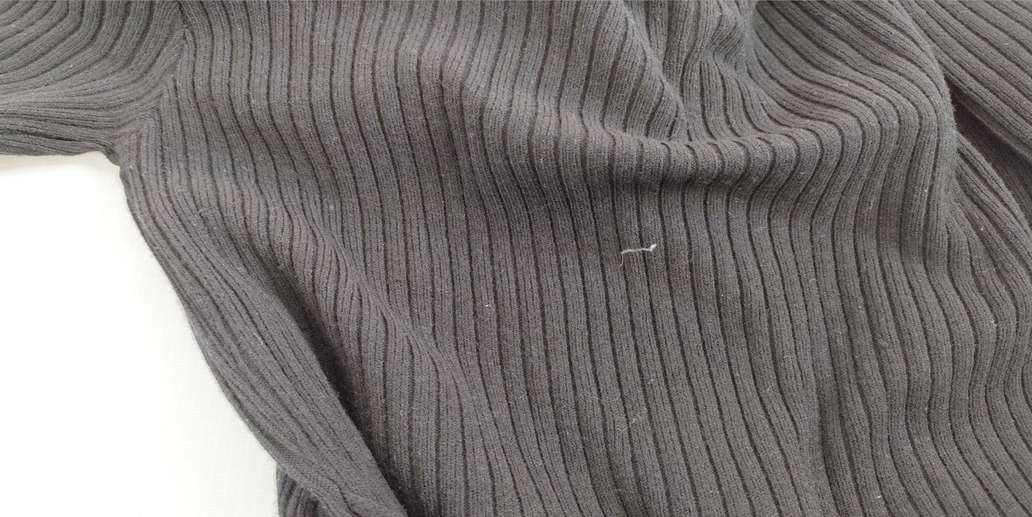 MERCURYDUO Ribbed Knit Dress Black Free Size Long Sleeve Women