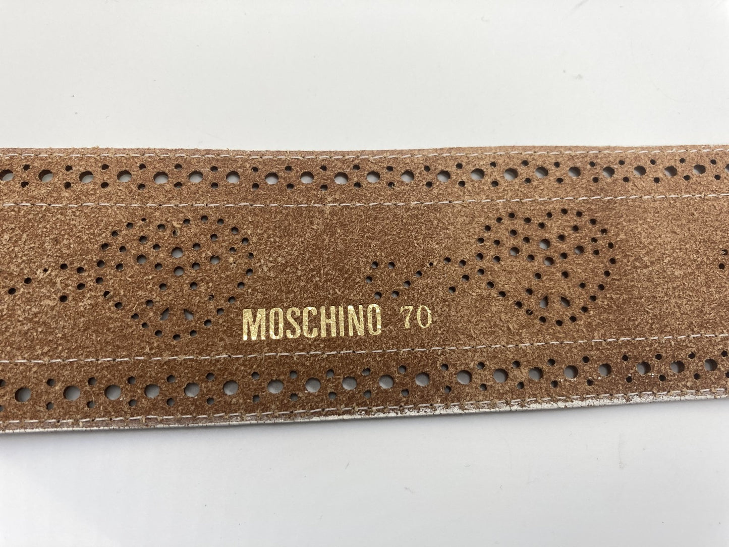 MOSCHINO White Belt 70 Width 6cm Length 83cm