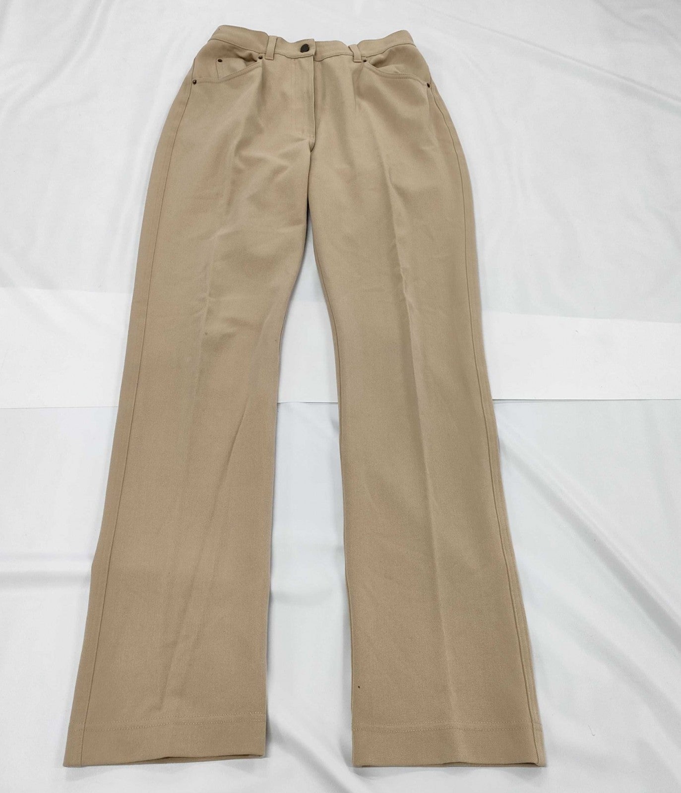 Max Mara Weekend Pants Trousers Greige Beige Stretch Size 36 Zip Fly