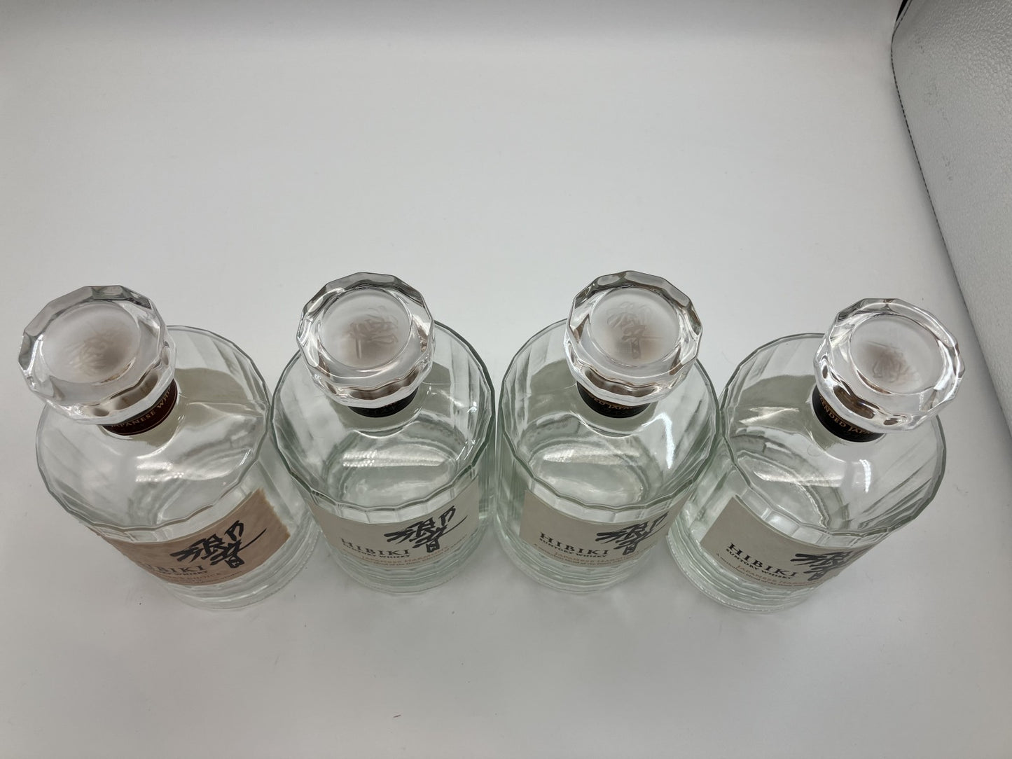 Suntory Hibiki Empty Bottle White Tag Brown Tag 4-piece Set Height 20cm