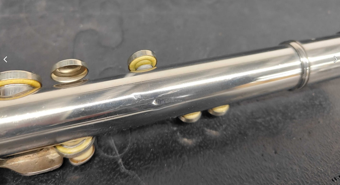 YAMAHA YFL-23 Silver Plated Flute Japan w/ Case Dent Present Untested