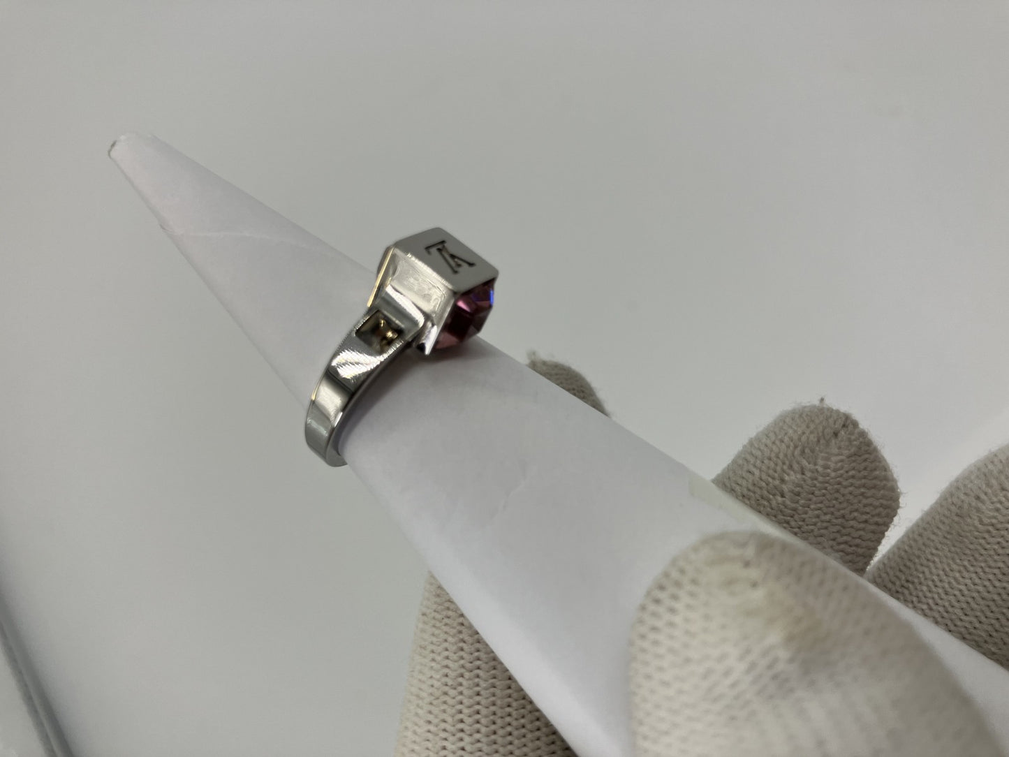 LOUIS VUITTON LV Collier Gamble Silver Ring M65229 GL0163 SizeM(US 6.5)(53)