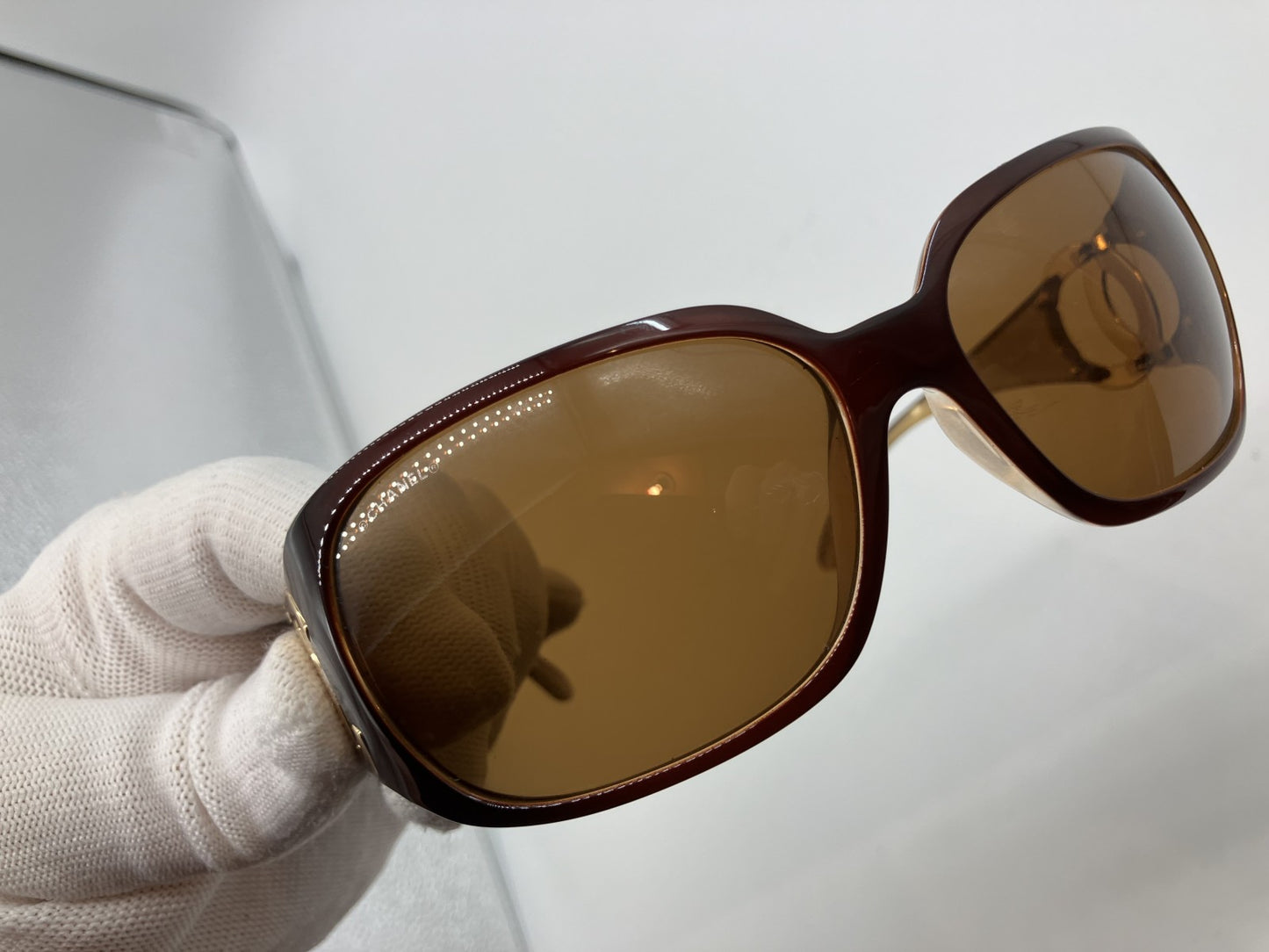 Chanel sunglasses brown 6014 with case free shipping 