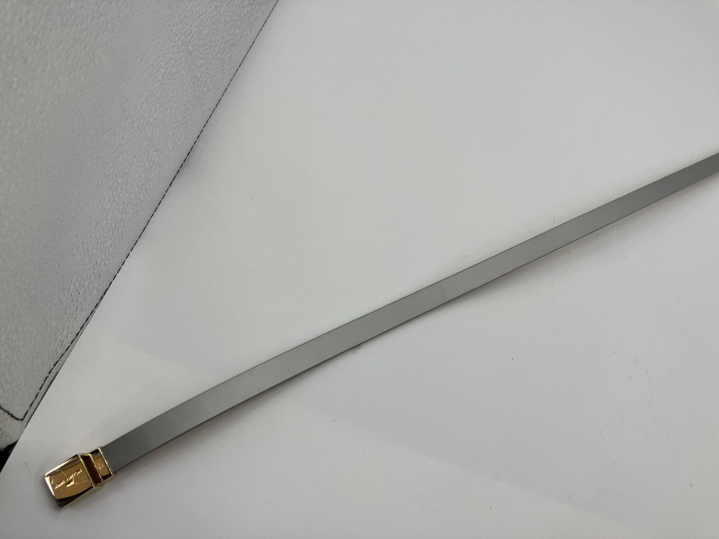 LOUIS VUITTON Vernis Belt 114cm (44.88 inch) Gray with box