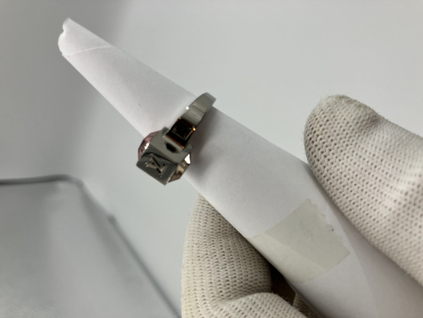 LOUIS VUITTON LV Collier Gamble Silver Ring M65229 GL0163 SizeM(US 6.5)(53)