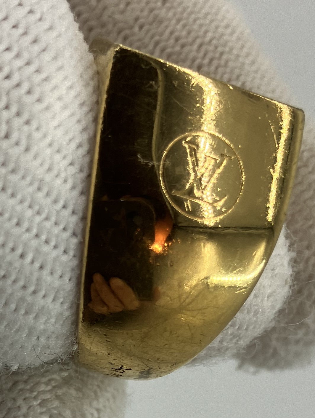 LOUIS VUITTON M65496 Monogram Bergfleur Signet Ring SV925 15.9g L size (JP21) (US10) (EU61) Free shipping 